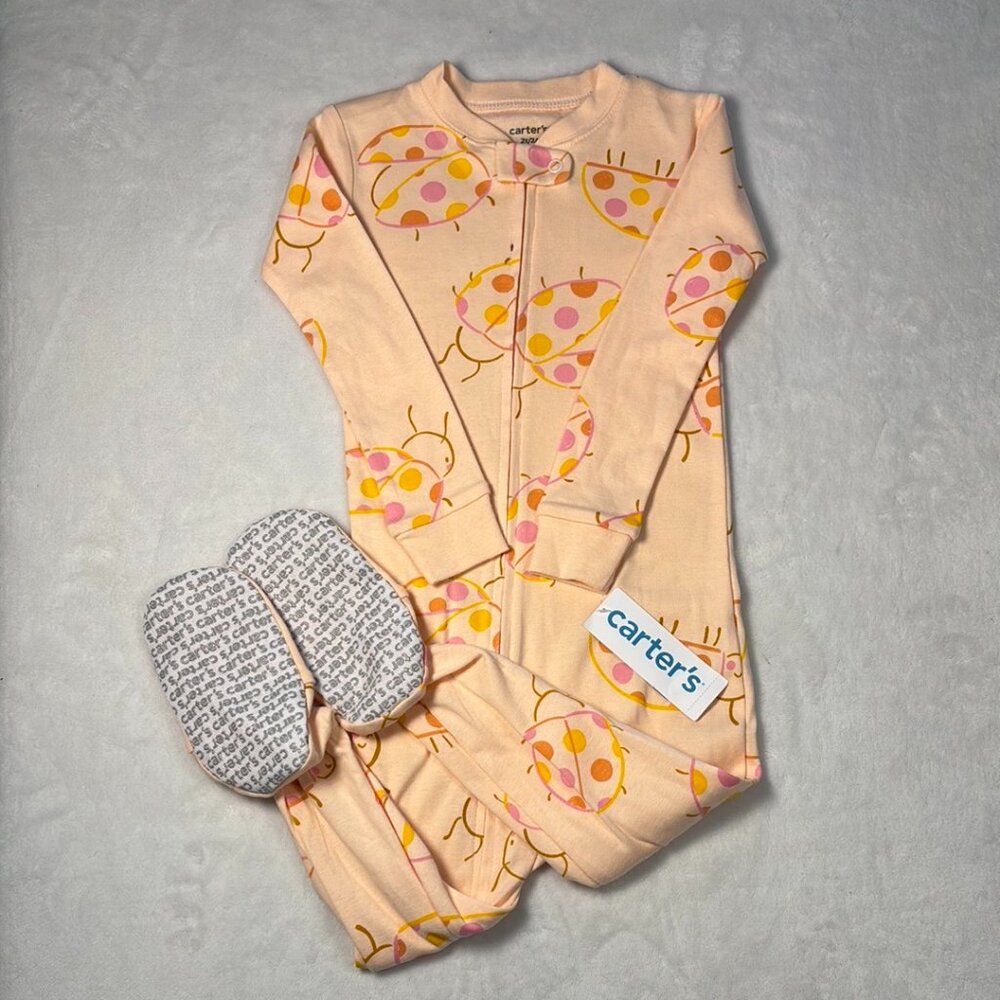 Carter’s Toddler Girl Footed Sleeper Pajamas 2T NWT Ladybug